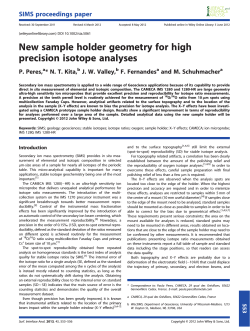 New sample holder geometry for high precision isotope analyses P. Peres,