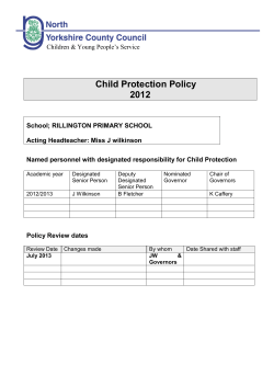 Child Protection Policy 2012