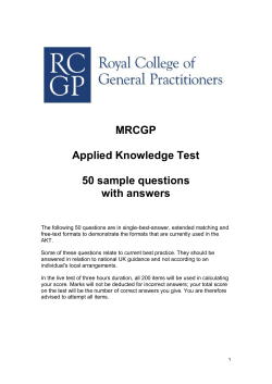 MRCGP Applied Knowledge Test 50 sample questions