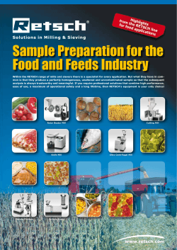 Sample Preparation for the Food and Feeds Industry Highligh from the