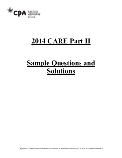 2014 CARE Part II Sample Questions and Solutions