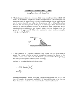 Assignment in Hydromechanics (VVR090) sample problems to be handed in  B