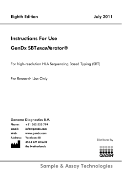 excell  Instructions For Use GenDx SBT