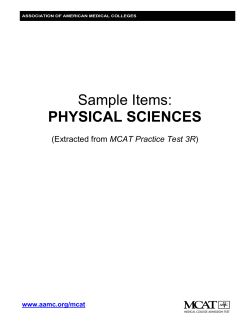 Sample Items: PHYSICAL SCIENCES  MCAT Practice Test 3R