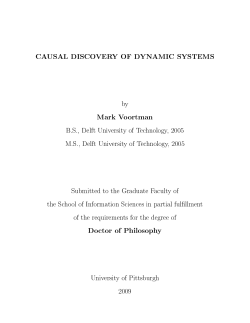 CAUSAL DISCOVERY OF DYNAMIC SYSTEMS by Mark Voortman