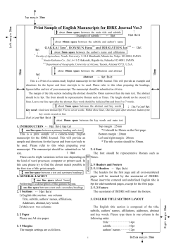Print Sample of English Manuscripts for IDRE Journal Ver.3 GAKKAI Taro