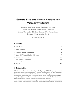 Sample Size and Power Analysis for Microarray Studies