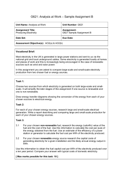 G621: Analysis at Work – Sample Assignment B  Vocational Brief: