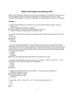 BUSA 6160 Sample Exam Spring 2010
