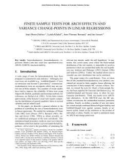 FINITE SAMPLE TESTS FOR ARCH EFFECTS AND Jean-Marie Dufour , Lynda Khalaf