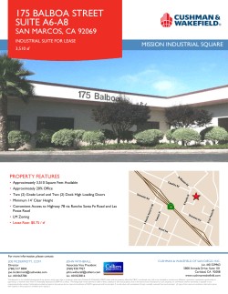 175 BALBOA STREET SUITE A6-A8 SAN MARCOS, CA 92069 MISSION INDUSTRIAL SQUARE