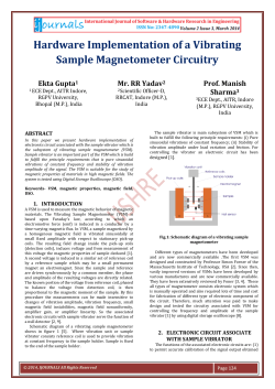 Hardware Implementation of a Vibrating Sample Magnetometer Circuitry Ekta Gupta Mr. RR Yadav