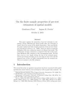 On the finite sample properties of pre-test estimators of spatial models