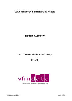 Sample Authority Value for Money Benchmarking Report Environmental Health &amp; Food Safety 2012/13