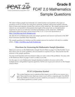 Grade 8 FCAT 2.0 Mathematics Sample Questions 2012
