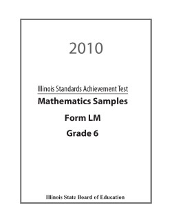 2010 Mathematics Samples Form LM Grade 6