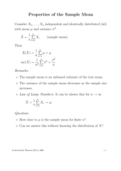 Properties of the Sample Mean