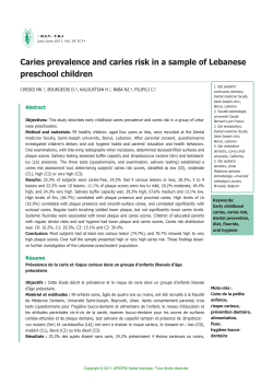 Caries prevalence and caries risk in a sample of Lebanese Abstract