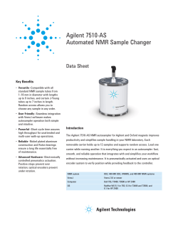 Agilent 7510-AS Automated NMR Sample Changer Data Sheet Key Benefits