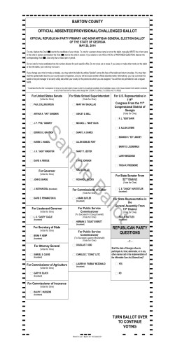 BARTOW COUNTY OFFICIAL ABSENTEE/PROVISIONAL/CHALLENGED BALLOT