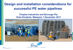 Design and installation considerations for successful PE water pipelines