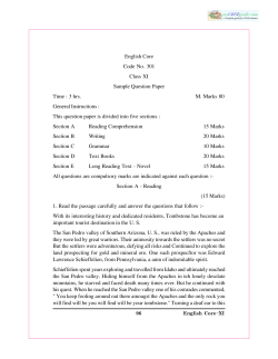 English Core Code No. 301 Class XI Sample Question Paper