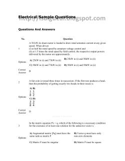 Electrical Sample Questions Questions And Answers