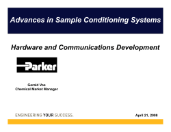 Advances in Sample Conditioning Systems Hardware and Communications Development Gerald Vos