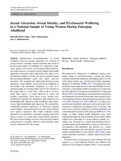 Sexual Attraction, Sexual Identity, and Psychosocial Wellbeing