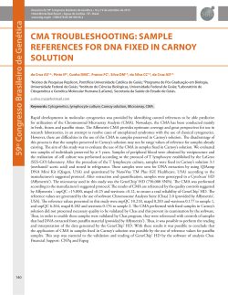 CMA TROUBLESHOOTING: SAMPLE REFERENCES FOR DNA FIXED IN CARNOY SOLUTION