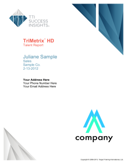 TriMetrix HD Juliane Sample Talent Report