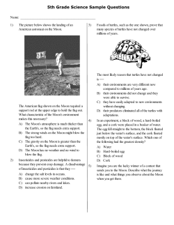 5th Grade Science Sample Questions