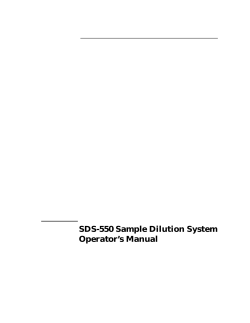 SDS-550 Sample Dilution System Operator’s Manual