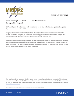 SAMPLE REPORT Case Description: Bill G. — Law Enforcement Interpretive Report