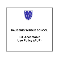ICT Acceptable Use Policy (AUP) DAUBENEY MIDDLE SCHOOL