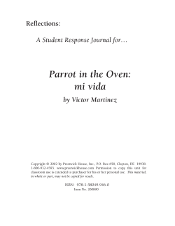 Parrot in the Oven: mi vida Reflections: A Student Response Journal for…