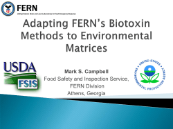 Mark S. Campbell Food Safety and Inspection Service, FERN Division Athens, Georgia