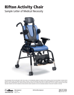 Rifton Activity Chair Sample Letter of Medical Necessity