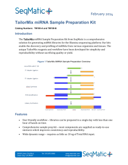 TailorMix miRNA Sample Preparation Kit  February 2014 Introduction