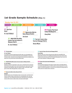 1st Grade Sample Schedule K1  A9