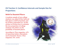 Ch7 Section 3: Confidence Intervals and Sample Size for Proportions