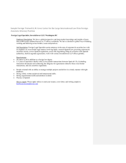 Sample Foreign Trained LL.M. Cover Letter for the Large International... Associate Attorney Position