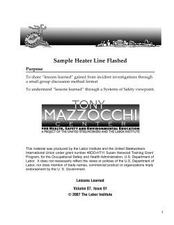 Sample Heater Line Flashed Purpose