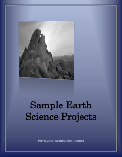 Sample Earth Science Projects  TWIN RIVERS UNIFIED SCHOOL DISTRICT