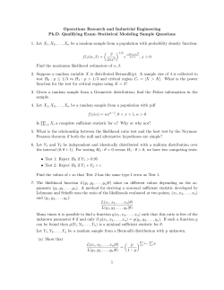 Operations Research and Industrial Engineering Ph.D. Qualifying Exam–Statistical Modeling Sample Questions