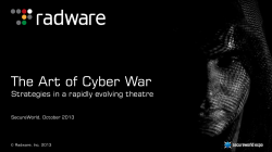 The Art of Cyber War  Strategies in a rapidly evolving theatre