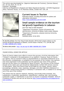 This article was downloaded by: [Agencia Valenciana del Turisme], [Carmen... On: 25 July 2014, At: 01:34