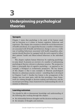 3 Underpinning psychological theories Synopsis