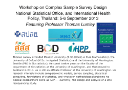 Workshop on Complex Sample Survey Design Policy, Thailand: 5-6 September 2013