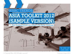 ASIA TOOLKIT 2012 (SAMPLE VERSION) WARC TRENDS